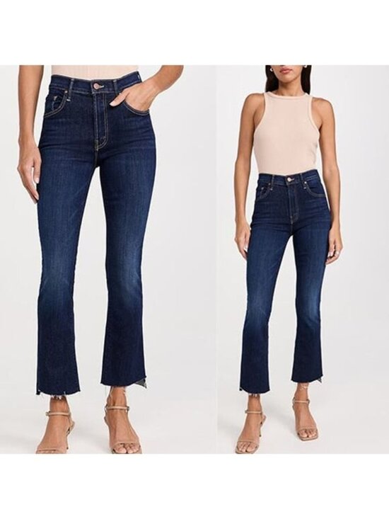 Mother Denim - NEW Mother Insider Crop Step Fray High Waist Bootcut Ankle Jeans Blue Size: 28
